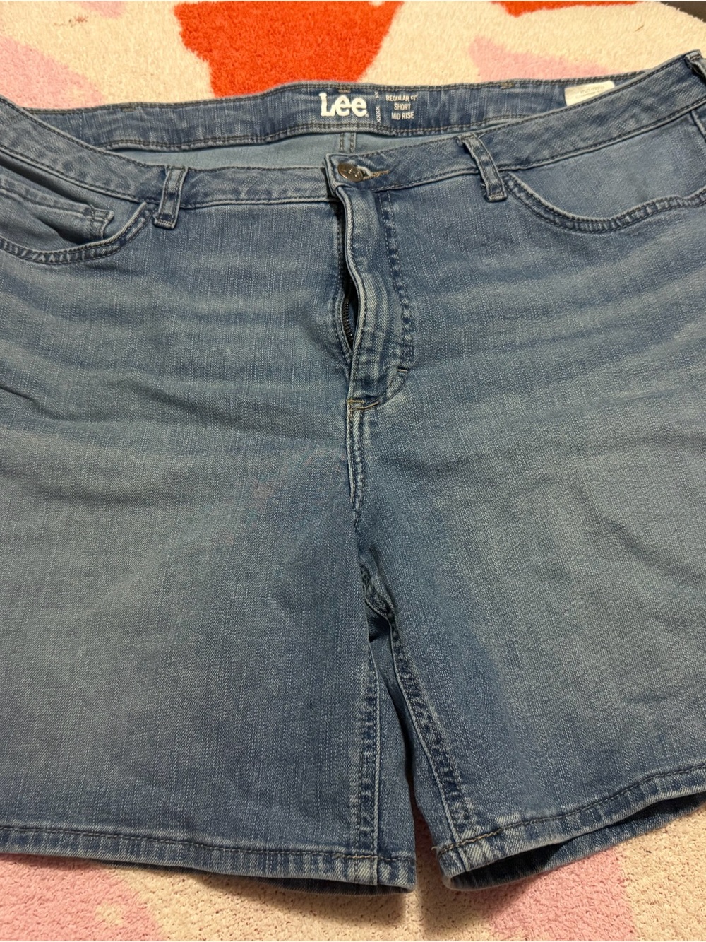 Lee Light Blue Denim Shorts - Classic Five-Pocket